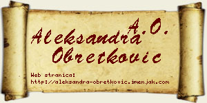 Aleksandra Obretković vizit kartica